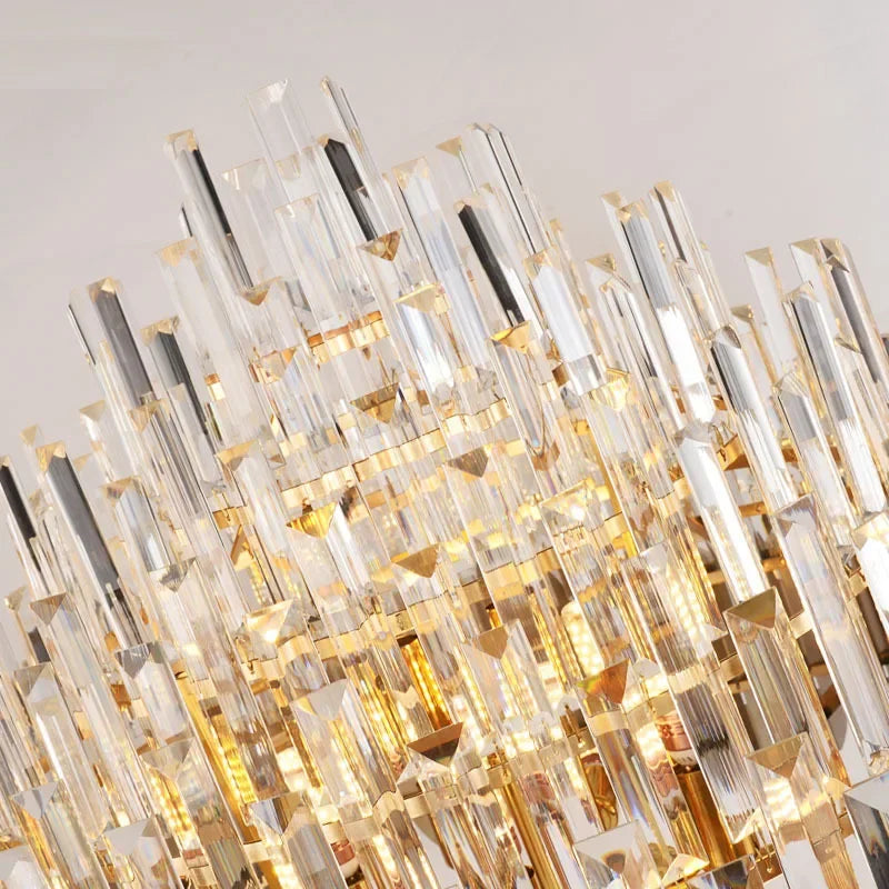 Afralia™ Crystal Chandelier LED Pendant Light Fixture for Luxury Living Room Décor