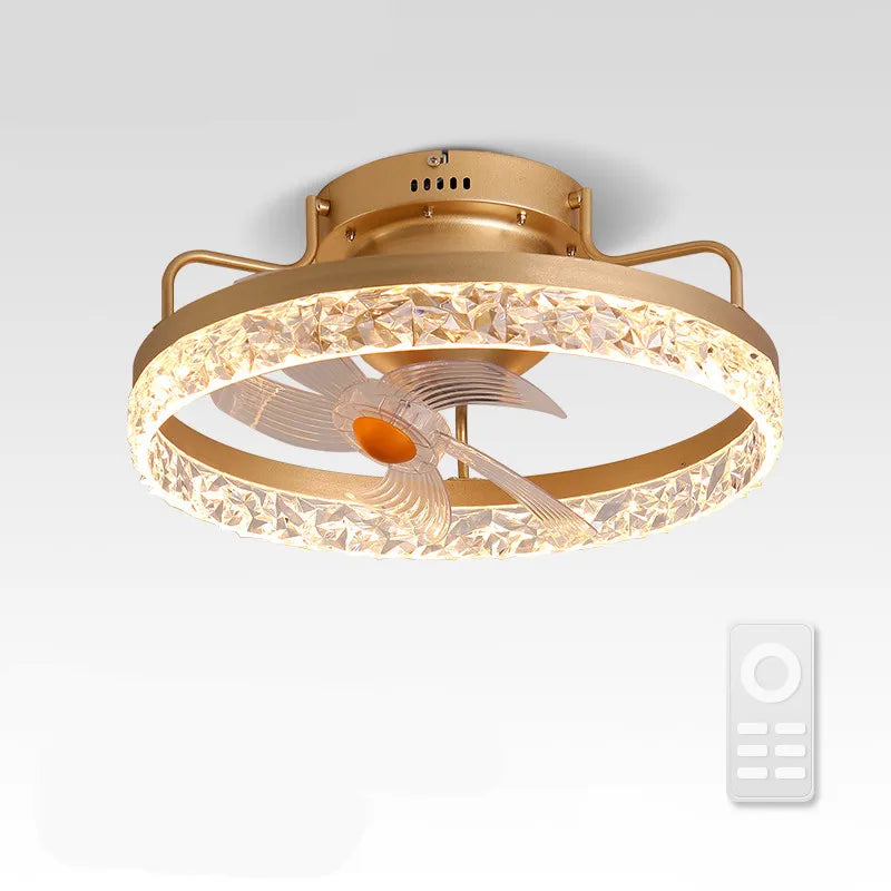 Afralia™ Modern Round Ceiling Fan Chandelier for Living Room and Bedroom.