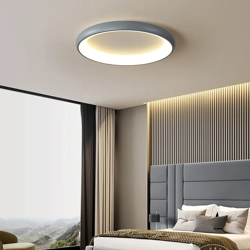 Afralia™ Modern LED Circle Ceiling Chandelier - Dimmable Round Lamp for Living Room, Kitchen, Bedroom, Office