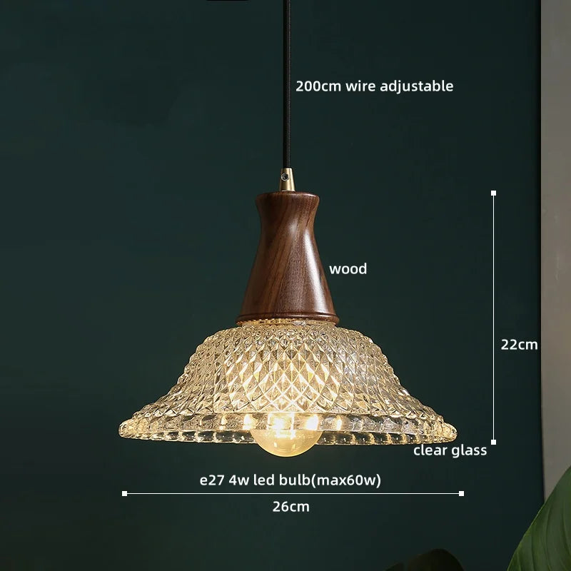 Afralia™ Glass Pendant LED Light Fixtures for Kitchen Bedroom Living Room