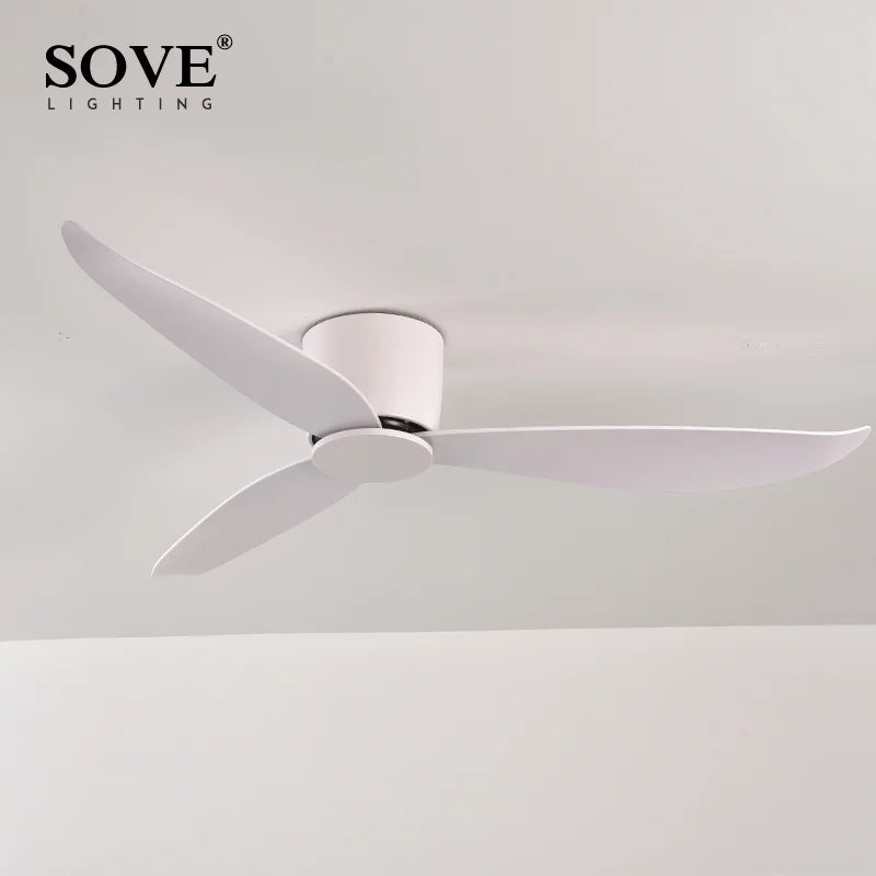 Afralia™ 17cm White DC Ceiling Fan with Remote Control - Simple and Ultra Thin