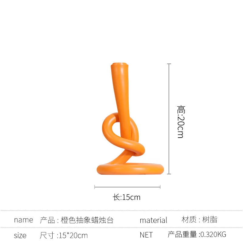 Afralia™ Resin Handicrafts Knot Candle Holder Geometric Home Decor Candelabros