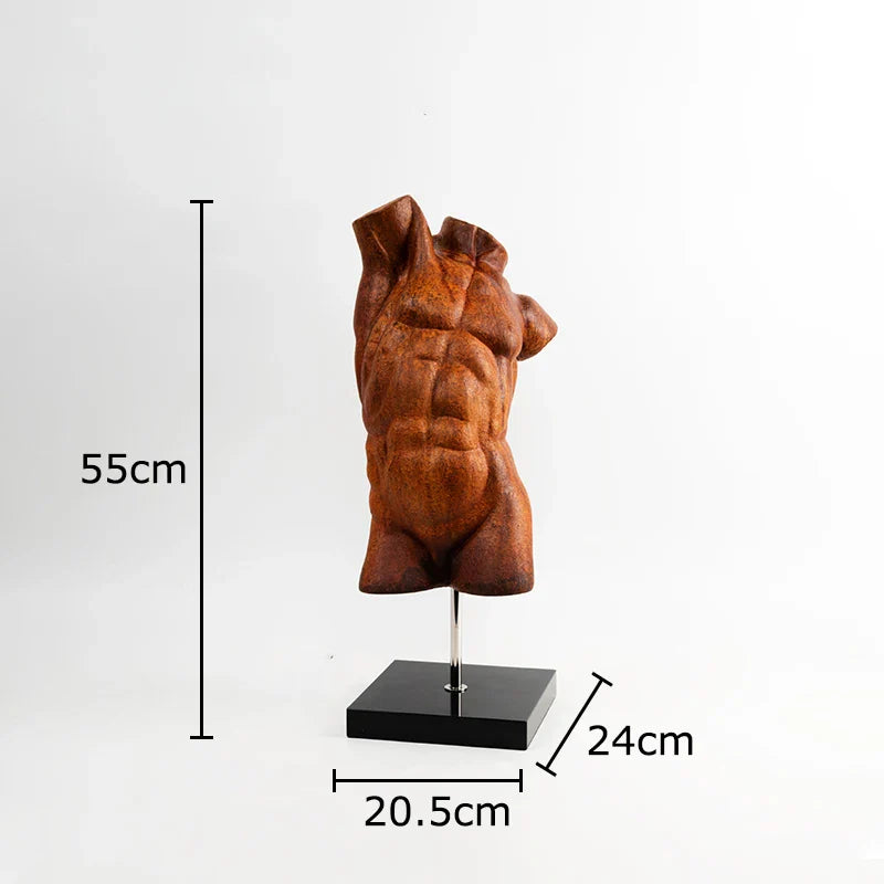 Afralia™ Muscle Man Sculpture Desk Ornament Modern Art Decor Resin Statue