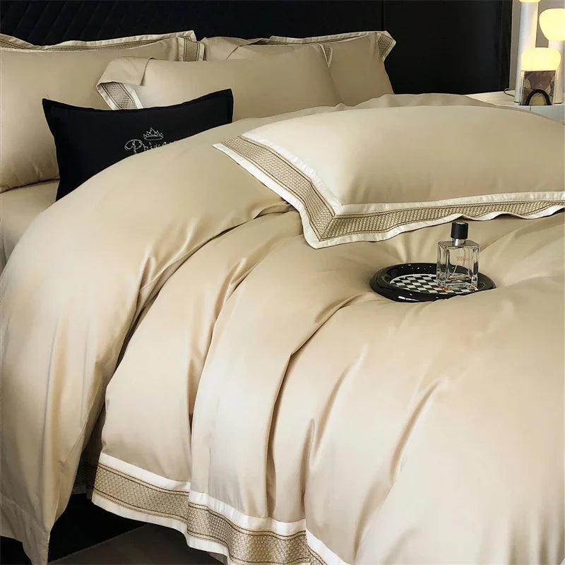 Afralia™ 1000TC Luxury Embroidery Bedding Set - Full/Queen/King 4Pcs