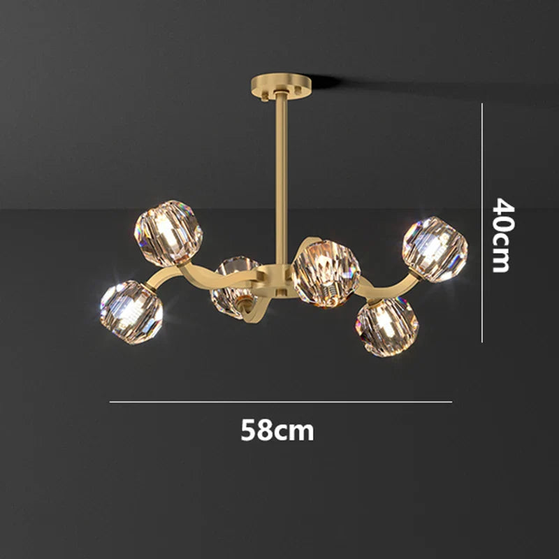 Afralia™ Nordic Crystal Luxury Chandelier Pendant Light for Kitchen Island & Living Room