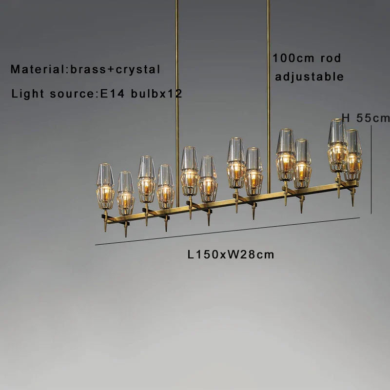Afralia™ Classic Brass Crystal Ceiling Lamp - Dimmable Luxury Pendant for Home Decoration