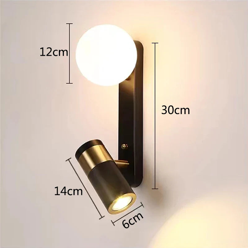 Afralia™ LED Spotlight Wall Lamp for Bedside Bedroom Study Living Room Decoration