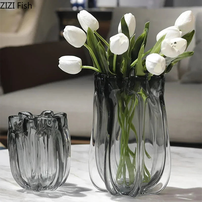 Afralia™ Glass Vase Hydroponics Desk Decoration Floral Arrangement Room Decor