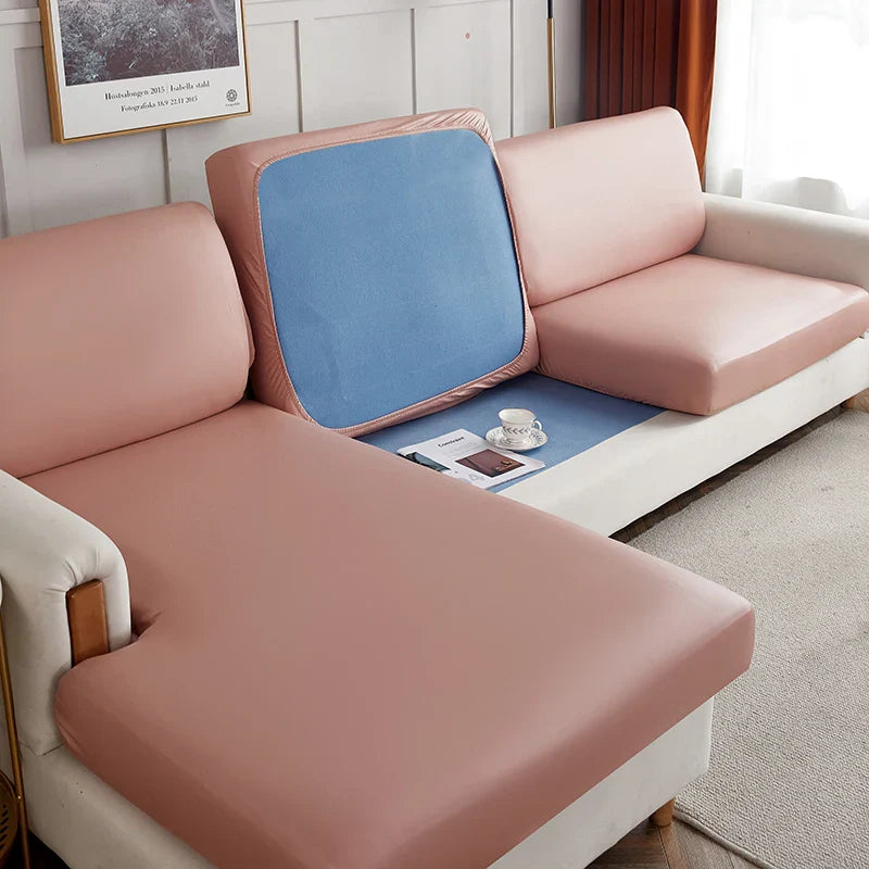 Afralia™ Stretch PU Leather Sofa Cover Solid Color Slipcovers