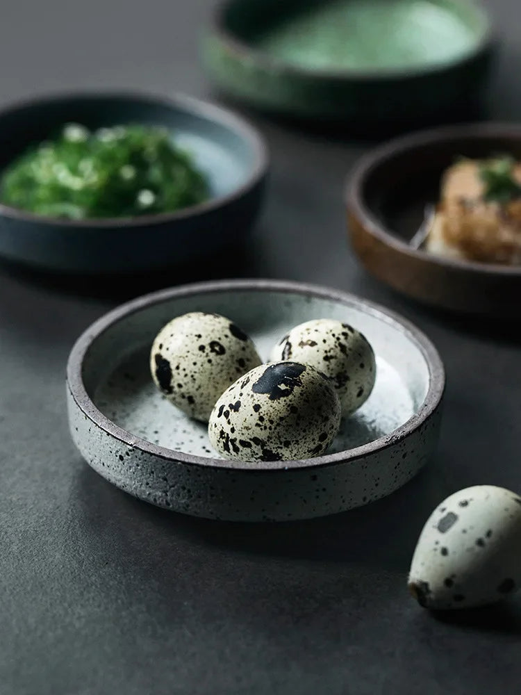 Afralia™ Ceramic Sauce Dishes Set - Round Seasoning & Snack Plates