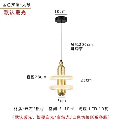 Afralia™ Nordic Marble Single Head Chandelier Luxury Lamps for Modern Restaurant & Bar