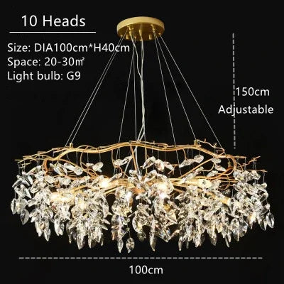 Afralia™ Crystal Pendant Chandelier: Luxury Branch Shape for Home Living Room Decor