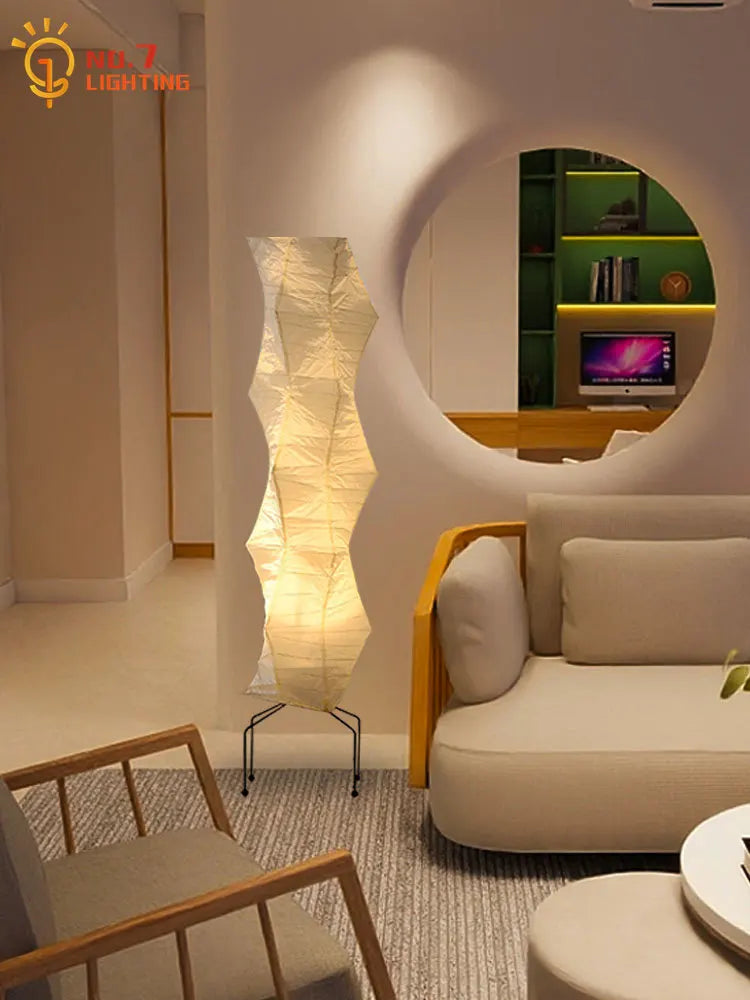 Afralia™ Akari Noguchi Rice Paper Floor Lamp LED E27: Art Decor Interior Lighting for Living Room