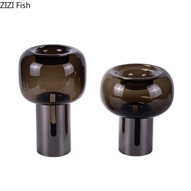 Afralia™ Dark Glass Vase for Desk Decor, Creative Hydroponics Floral Ornaments