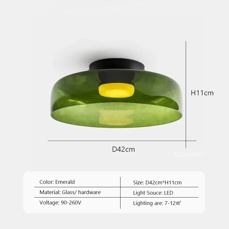 Afralia™ Nordic Glass Bowl LED Ceiling Light for Home Decor Luminaires