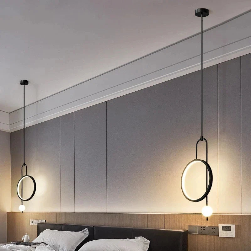 Afralia™ LED Ring Pendant Chandelier for Home Dining Living Bedroom Suspension