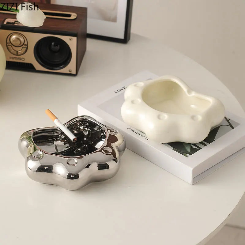 Afralia™ Cat Paw Porcelain Ashtray | Ceramic Smoking Accessories | Unique Gift for Him