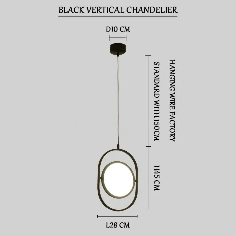 Afralia™ Modern Black LED Bedroom Hanging Lamp, Up Down Eye Glod Light