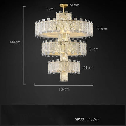 Afralia™ Art Deco Golden Copper Glass Chandelier LED Lighting Fixture