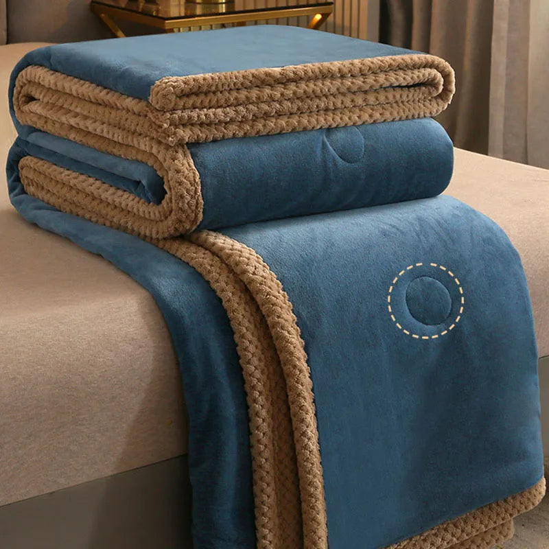 Afralia™ Luxury Flannel Fleece Three-Ply Weighted Blanket for Warmth & Comfort.