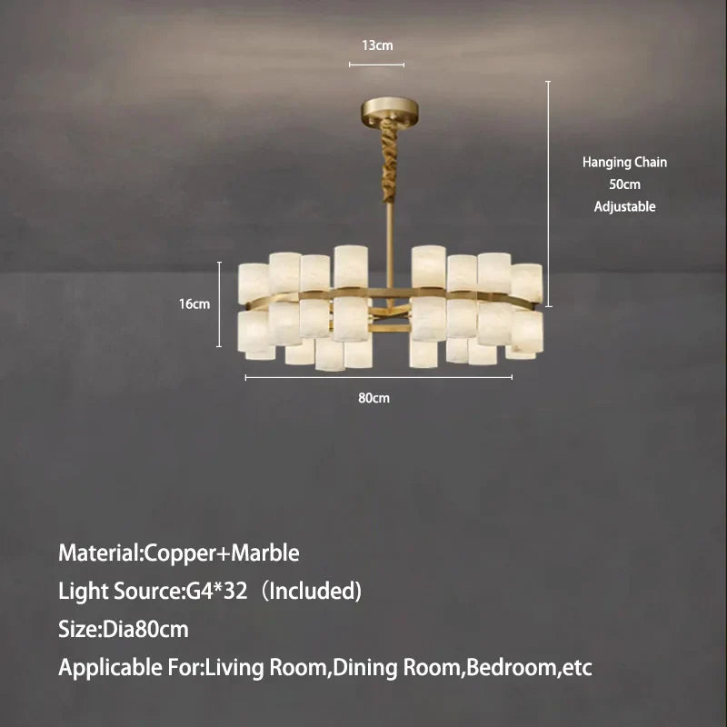 Afralia™ Copper Marble Hanging Lamparas: Elegant Round Indoor Lighting for Dining Room