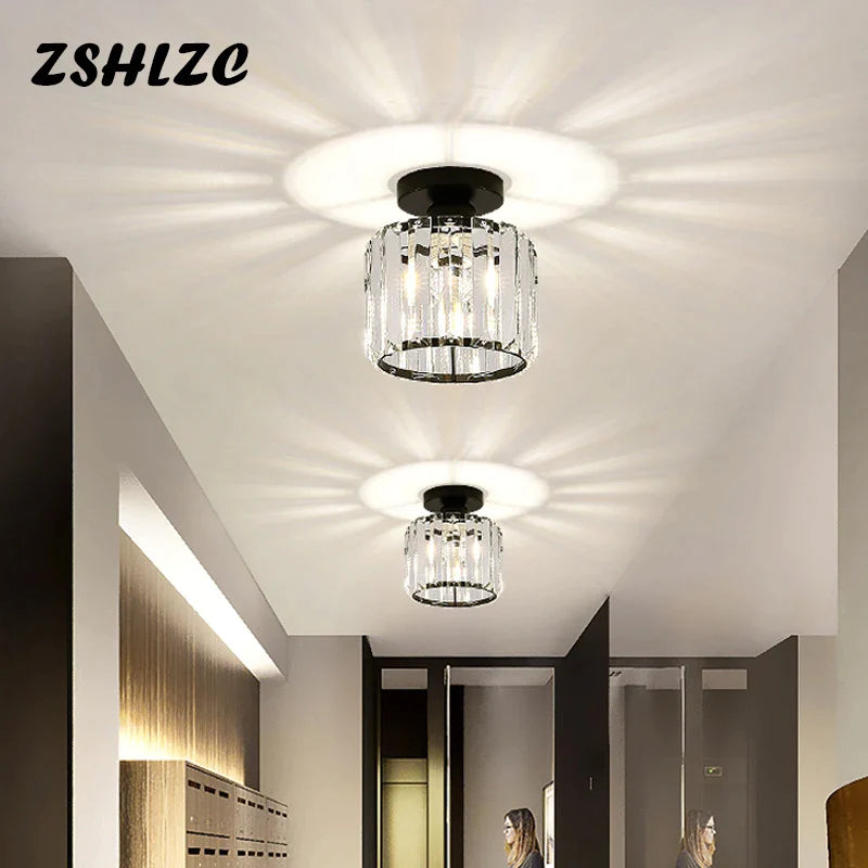 Afralia™ Crystal LED Chandelier for Aisle, Hallway, and Living Spaces