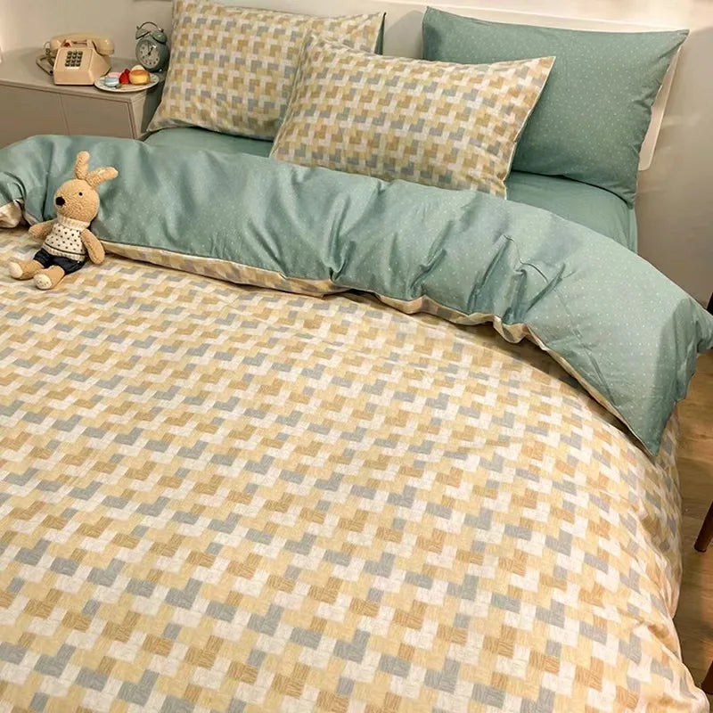 Afralia™ Geometric Print 100% Cotton Bedding Set for All Seasons
