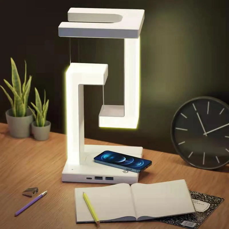 Afralia™ Anti-gravity Night Light & Wireless Charger Desk Lamp, Dimmable LED Table Lamp