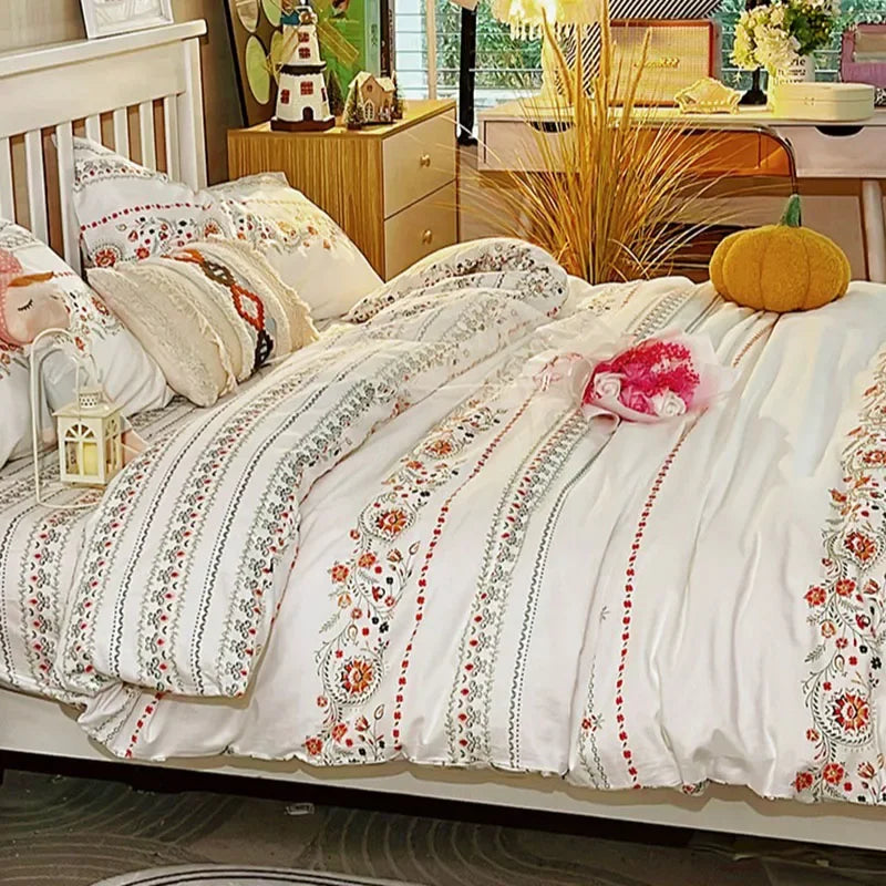 Afralia™ Boho Cotton Printed Bedding Set | Super Soft Bed Sets for Single Double Size