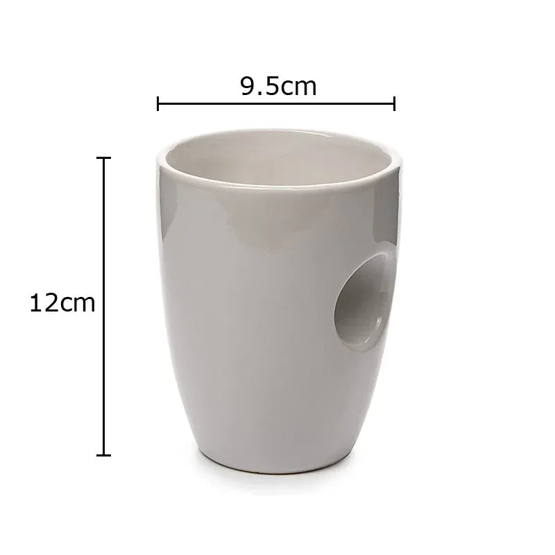 Afralia™ White Ceramic Cups Set of 2 Minimalism Mugs for Dining Coffee Tea Juice