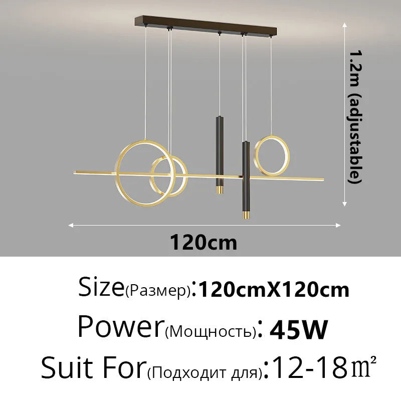 Afralia™ Modern LED Chandelier for Dining Room Kitchen Bar Pendant Lighting