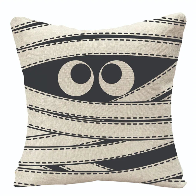 Afralia™ Halloween Linen Cushion Cover for Living Room Decor and Sofa - Trick or Treat