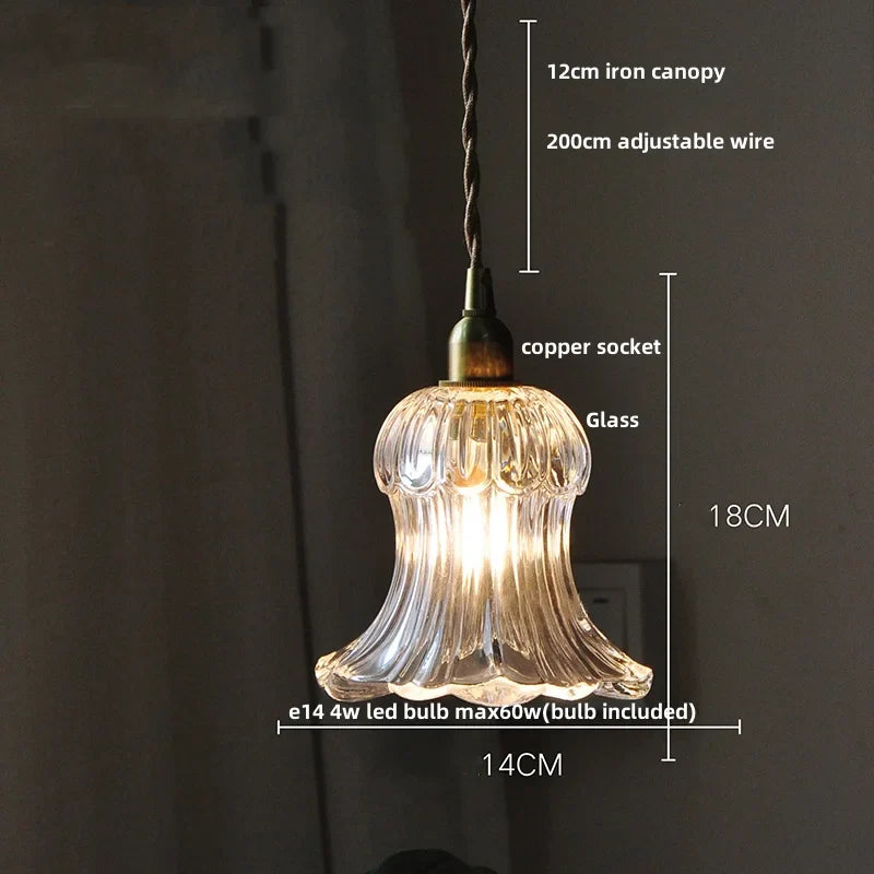 Afralia™ Brass LED Pendant Light Fixture Clear Glass Nordic Modern Hanging Lamp