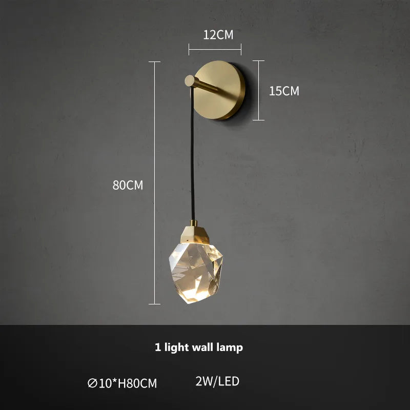 Afralia™ Luxury Copper LED Crystal Chandelier with Dimmable Lights