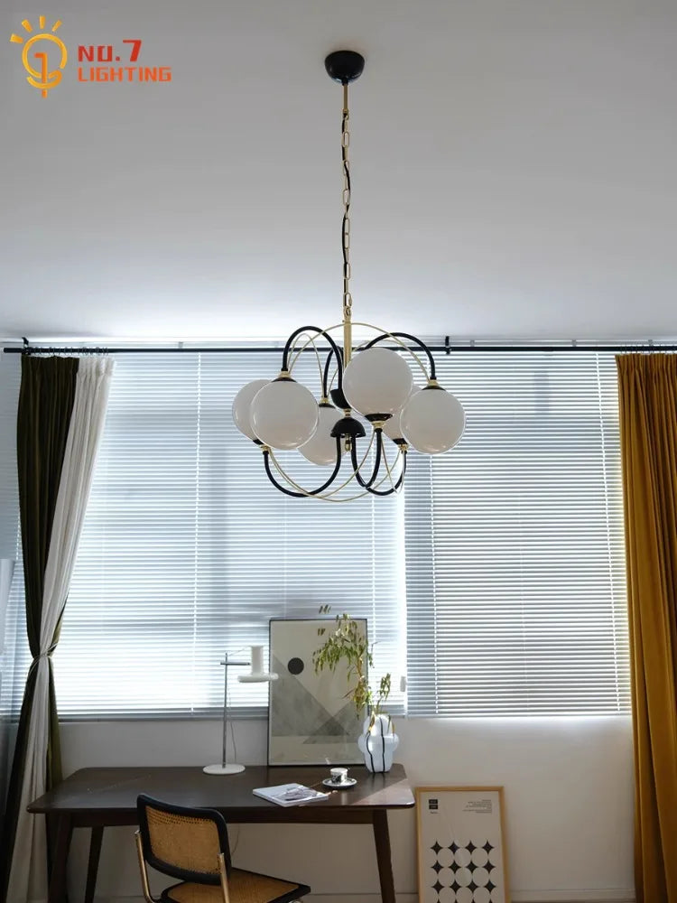 Afralia™ Retro Medieval Gold/Black Chandeliers LED Pendant Lights for Home and Commercial Spaces