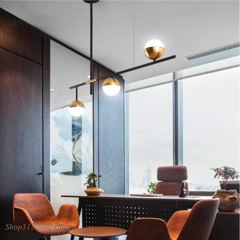 Afralia™ Glass Ball Pendant Lamp Modern LED Hanging Light Fixture
