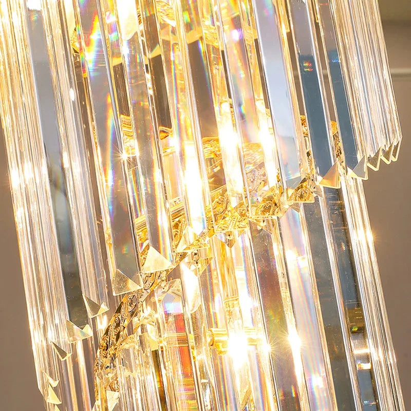 Afralia™ LED Crystal Chandelier: Modern Luxury Rotating Staircase Decorative Lighting Fixtures