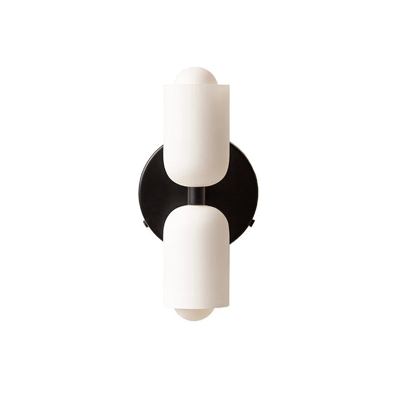 Afralia™ French Cream Double Headed Glass Wall Lamp for Bedroom and Living Room