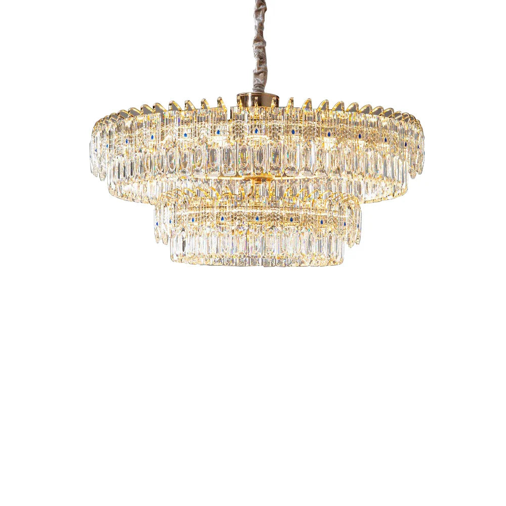 Afralia™ Double Crystal Ceiling Chandelier: Modern Luxury Home Decoration for Living Room