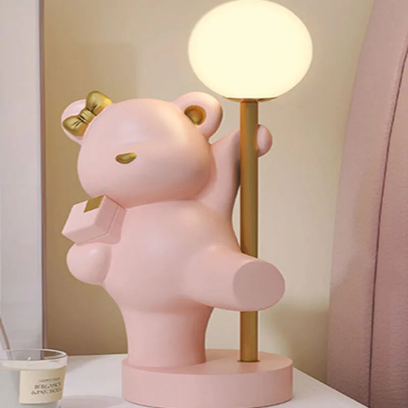 Afralia™ Bear Princess Desk Night Light USB LED Lamp