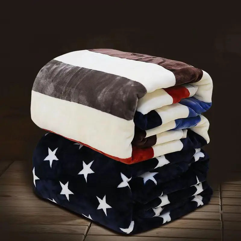 Afralia™ Floral Printed Flannel Blanket for Beds Single/Queen/King Size