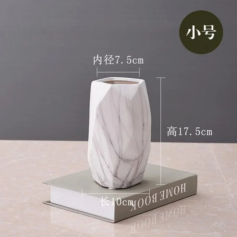 Afralia™ Marble Ceramic Vase: Elegant Nordic Design for Home Decor and Dining Table