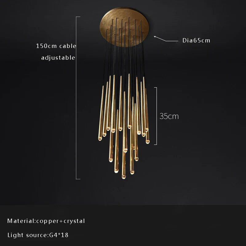 Afralia™ Crystal Water Drop Ceiling Chandelier for Classic Living Room Decor