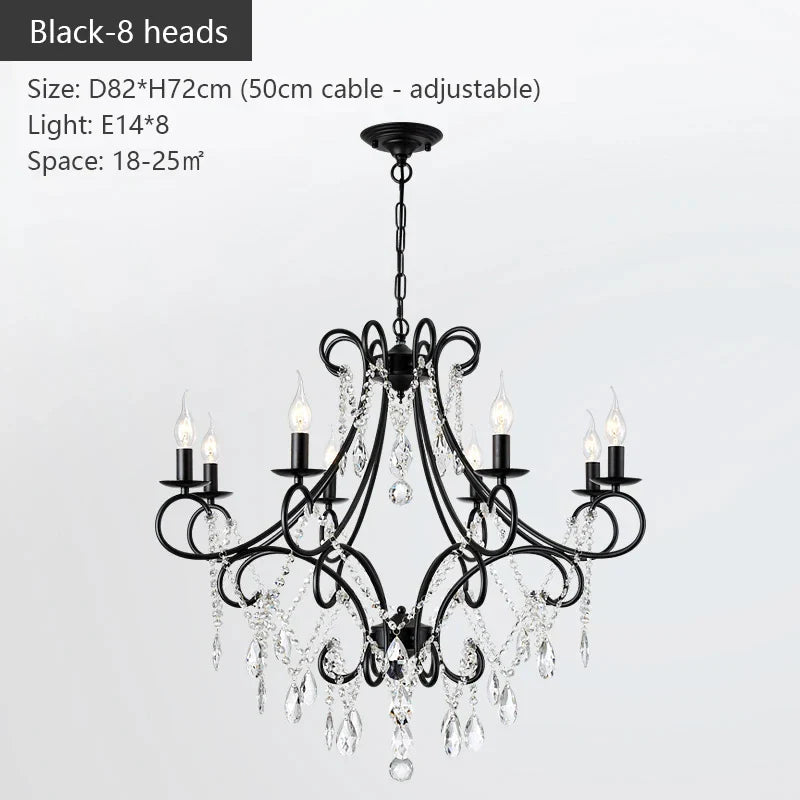 Afralia™ Iron Crystal Chandelier: Modern Luxury Industrial Style for Home Living/Dining Room