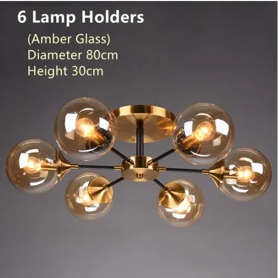 Afralia™ Glass Ball Chandeliers: Scandinavian LED Ceiling Lamps for Living Room & Bedroom