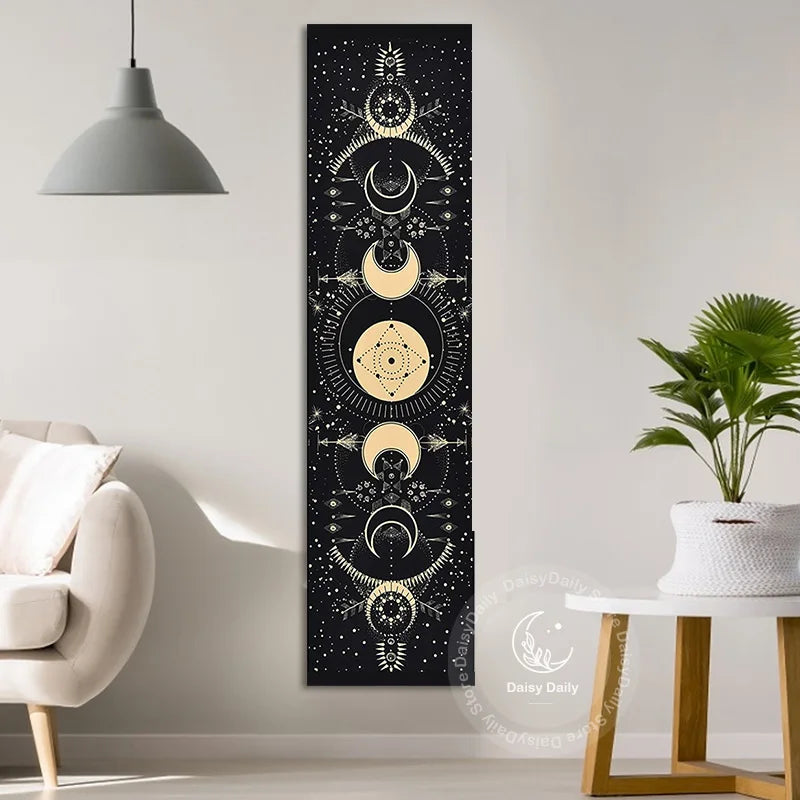 Bohemian Moon Phase Wall Hanging Tapestry by Afralia™ - Chic Home Decor