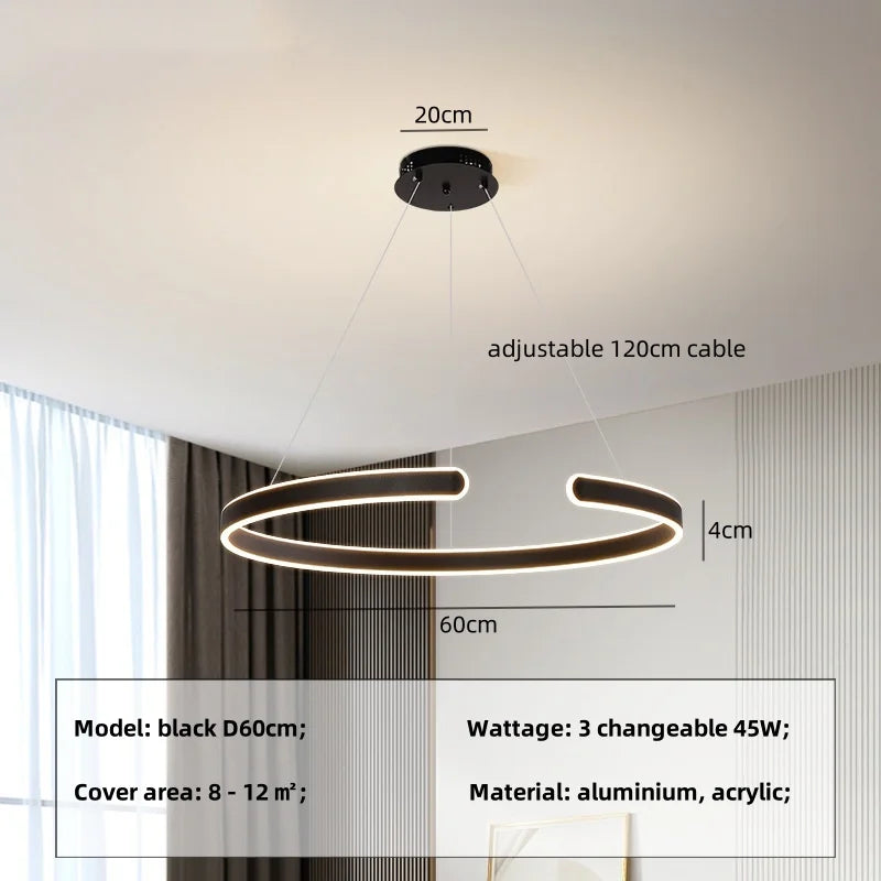 Afralia™ Circle Minimalist LED Pendant Light - Modern Indoor Hanging Lamp