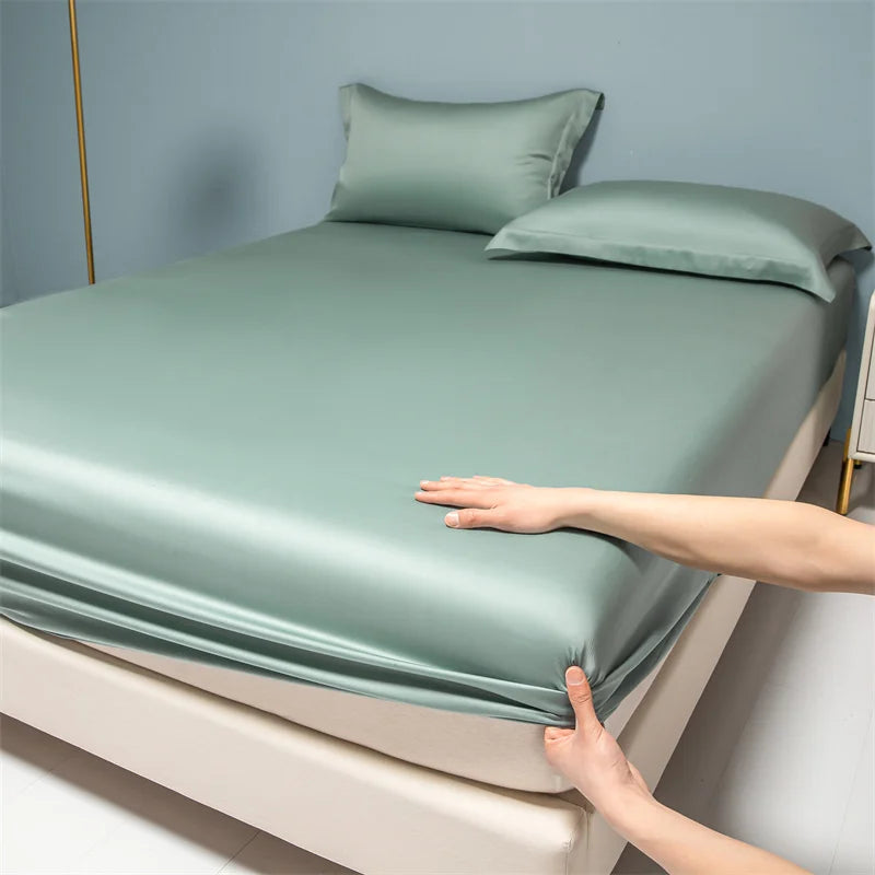 Afralia™ 1000TC Egyptian Cotton 10 Colors Fitted Sheet, King Queen Twin Sizes, Dark Gray