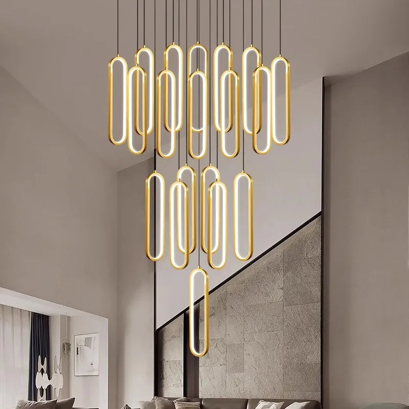 Afralia™ LED Pendant Chandeliers for Living Room Staircase Indoor Lighting