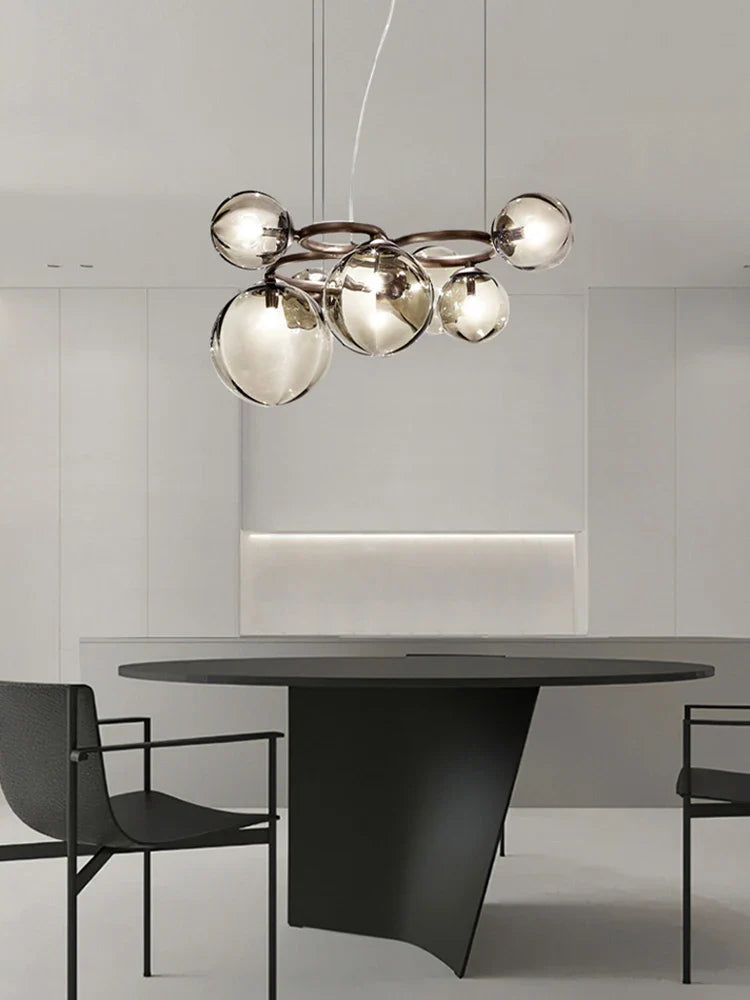 Afralia™ Nordic Glass Chandelier Luxury Pendant Lamps for Living Dining Bedroom